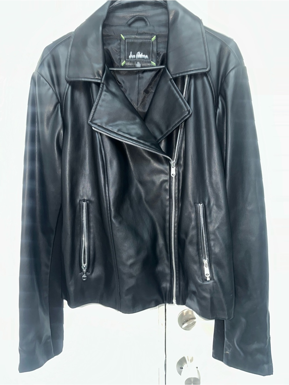 Sam Edelman Black Faux Leather Moto Jacket Size Xl